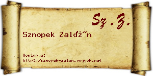 Sznopek Zalán névjegykártya