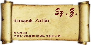 Sznopek Zalán névjegykártya
