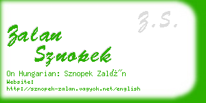 zalan sznopek business card